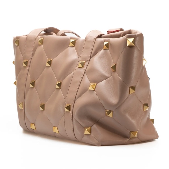 Valentino Garavani Handbags - Valentino Garavani Roman Stud Tote in Rose - Preowned Rated AB